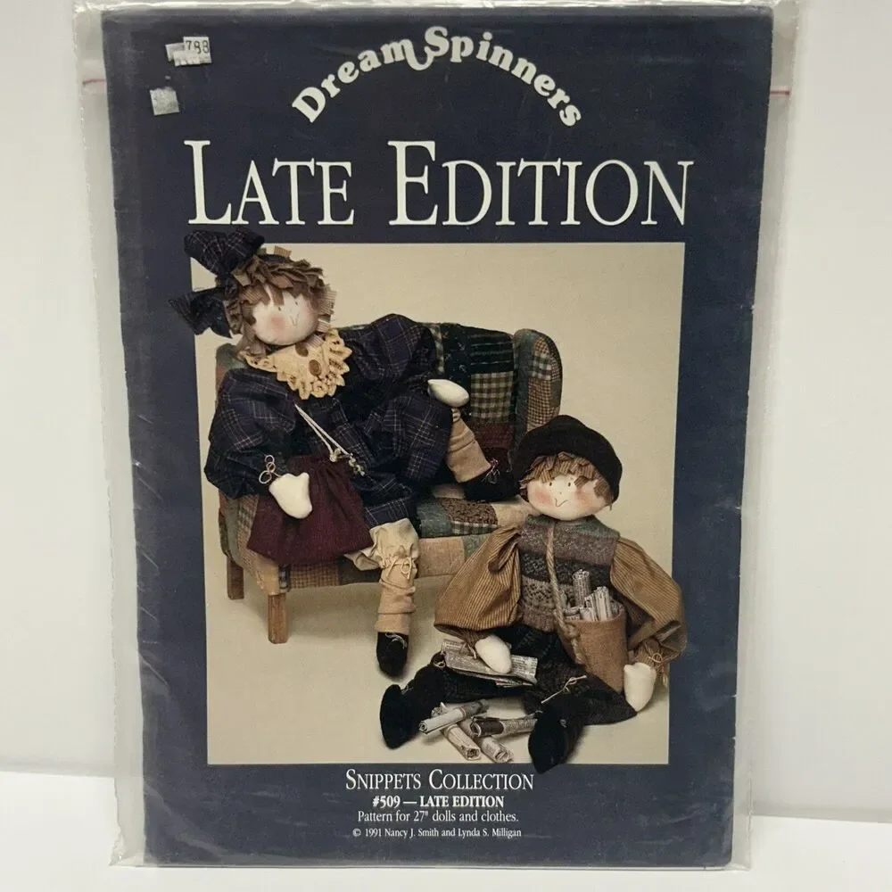 NEW Vintage Dream Spinners 1991 Sewing Pattern Late Edition Newsboy Doll #509